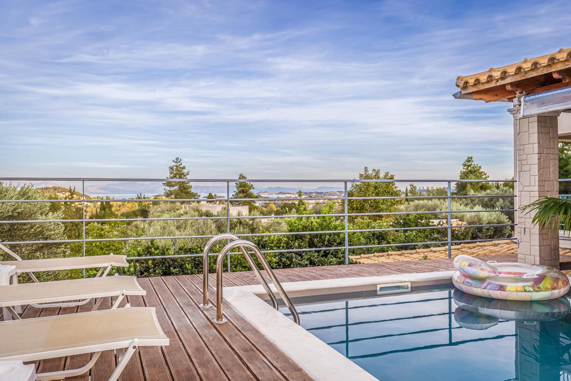 Villa Olivia Corfu - Amazing Sea-View 3 Bedroom Villa With A Pool Gazátika エクステリア 写真