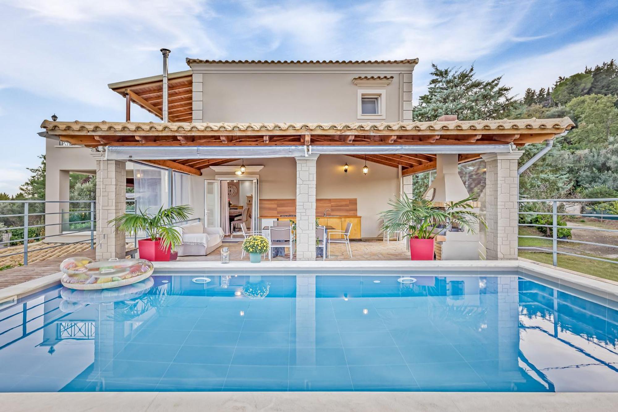 Villa Olivia Corfu - Amazing Sea-View 3 Bedroom Villa With A Pool Gazátika エクステリア 写真